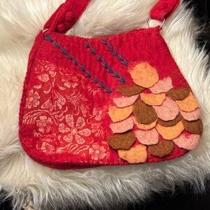 Safal handmade boiled wool purse